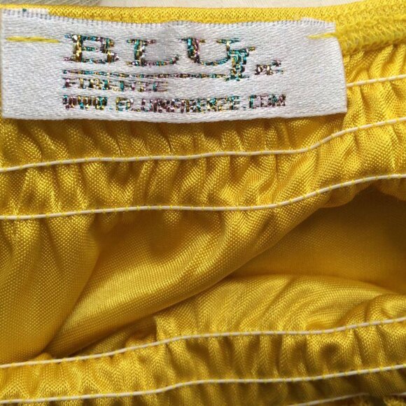 NWOT BLU In Firenze Yellow Halter-Neck  Backless Top Made in Italy. - Picture 4 of 6